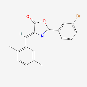 molecular formula C18H14BrNO2 B3453927 2-(3-bromophenyl)-4-(2,5-dimethylbenzylidene)-1,3-oxazol-5(4H)-one 