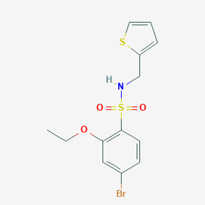 molecular formula C13H14BrNO3S2 B345395 [(4-Bromo-2-ethoxyphenyl)sulfonyl](2-thienylmethyl)amine CAS No. 873675-20-8