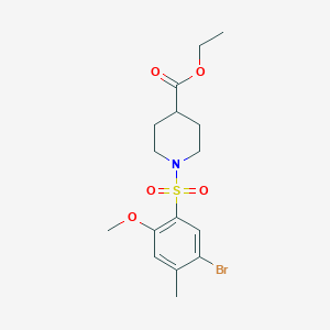 Ethyl 1-[(5-bromo-2-methoxy-4-methylphenyl)sulfonyl]-4-piperidinecarboxylate