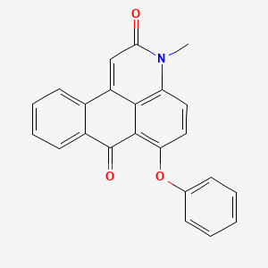 molecular formula C23H15NO3 B3453961 14-Methyl-10-phenoxy-14-azatetracyclo[7.7.1.02,7.013,17]heptadeca-1(16),2,4,6,9,11,13(17)-heptaene-8,15-dione 