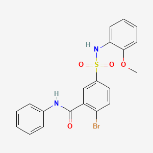 2-bromo-5-{[(2-methoxyphenyl)amino]sulfonyl}-N-phenylbenzamide