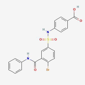 molecular formula C20H15BrN2O5S B3453965 4-({[3-(anilinocarbonyl)-4-bromophenyl]sulfonyl}amino)benzoic acid 