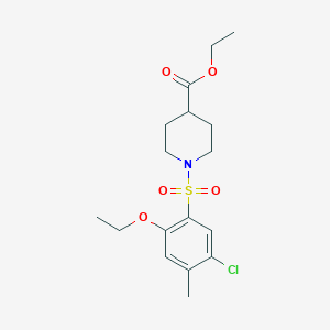 molecular formula C17H24ClNO5S B345397 Ethyl 1-(5-chloro-2-ethoxy-4-methylphenyl)sulfonylpiperidine-4-carboxylate CAS No. 873589-35-6