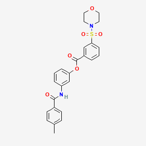 molecular formula C25H24N2O6S B3453975 3-[(4-methylbenzoyl)amino]phenyl 3-(4-morpholinylsulfonyl)benzoate 