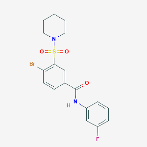 4-bromo-N-(3-fluorophenyl)-3-(1-piperidinylsulfonyl)benzamide