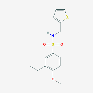 molecular formula C14H17NO3S2 B345399 3-ethyl-4-methoxy-N-(2-thienylmethyl)benzenesulfonamide CAS No. 873588-09-1