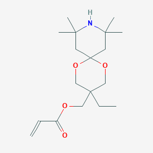 molecular formula C18H31NO4 B034540 (3-Ethyl-8,8,10,10-tetramethyl-1,5-dioxa-9-azaspiro[5.5]undecan-3-yl)methyl prop-2-enoate CAS No. 103691-23-2