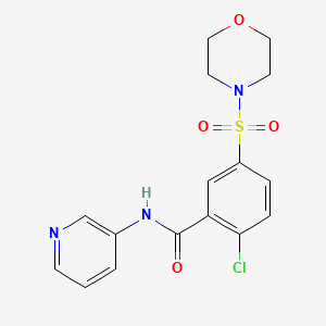 molecular formula C16H16ClN3O4S B3454016 2-chloro-5-(4-morpholinylsulfonyl)-N-3-pyridinylbenzamide 