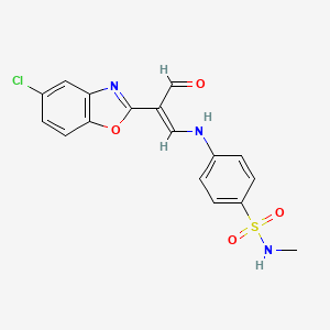 molecular formula C17H14ClN3O4S B3454030 4-[[(Z)-2-(5-chloro-1,3-benzoxazol-2-yl)-3-oxoprop-1-enyl]amino]-N-methylbenzenesulfonamide 