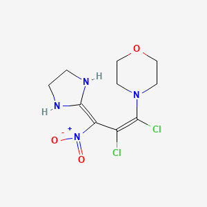 molecular formula C10H14Cl2N4O3 B3454040 4-[(Z)-1,2-dichloro-3-imidazolidin-2-ylidene-3-nitroprop-1-enyl]morpholine 