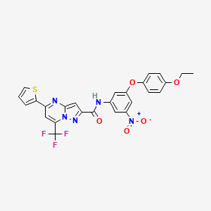 molecular formula C26H18F3N5O5S B3454052 N-[3-(4-ethoxyphenoxy)-5-nitrophenyl]-5-(2-thienyl)-7-(trifluoromethyl)pyrazolo[1,5-a]pyrimidine-2-carboxamide 