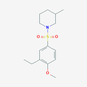 molecular formula C15H23NO3S B345406 1-[(3-Ethyl-4-methoxyphenyl)sulfonyl]-3-methylpiperidine CAS No. 873587-40-7
