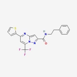 molecular formula C20H15F3N4OS B3454066 N-(2-phenylethyl)-5-(2-thienyl)-7-(trifluoromethyl)pyrazolo[1,5-a]pyrimidine-2-carboxamide 