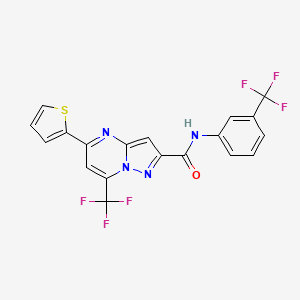 molecular formula C19H10F6N4OS B3454068 5-(2-thienyl)-7-(trifluoromethyl)-N-[3-(trifluoromethyl)phenyl]pyrazolo[1,5-a]pyrimidine-2-carboxamide 