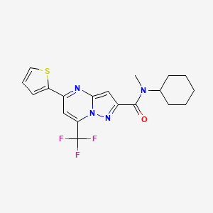 molecular formula C19H19F3N4OS B3454078 N-cyclohexyl-N-methyl-5-(2-thienyl)-7-(trifluoromethyl)pyrazolo[1,5-a]pyrimidine-2-carboxamide 