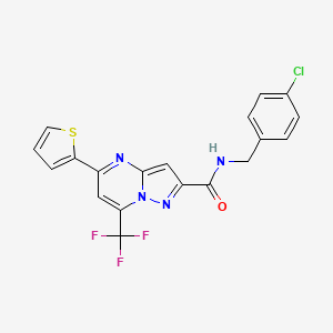 N-[(4-Chlorophenyl)methyl]-5-(thiophen-2-YL)-7-(trifluoromethyl)pyrazolo[1,5-A]pyrimidine-2-carboxamide