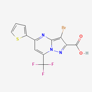 molecular formula C12H5BrF3N3O2S B3454083 3-bromo-5-(2-thienyl)-7-(trifluoromethyl)pyrazolo[1,5-a]pyrimidine-2-carboxylic acid 