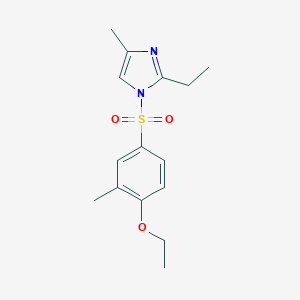 molecular formula C15H20N2O3S B345409 1-[(4-Ethoxy-3-methylphenyl)sulfonyl]-2-ethyl-4-methylimidazole CAS No. 873580-72-4