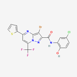 3-bromo-N-(5-chloro-2-hydroxyphenyl)-5-(2-thienyl)-7-(trifluoromethyl)pyrazolo[1,5-a]pyrimidine-2-carboxamide