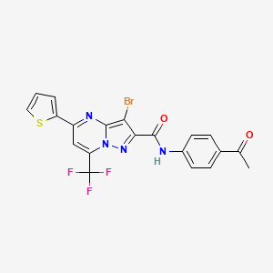 N-(4-acetylphenyl)-3-bromo-5-(2-thienyl)-7-(trifluoromethyl)pyrazolo[1,5-a]pyrimidine-2-carboxamide