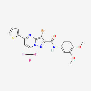 3-bromo-N-(3,4-dimethoxyphenyl)-5-(2-thienyl)-7-(trifluoromethyl)pyrazolo[1,5-a]pyrimidine-2-carboxamide