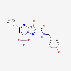 3-bromo-N-(4-methoxybenzyl)-5-(2-thienyl)-7-(trifluoromethyl)pyrazolo[1,5-a]pyrimidine-2-carboxamide