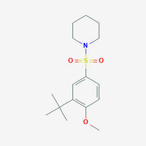 molecular formula C16H25NO3S B345413 1-(3-Tert-butyl-4-methoxyphenyl)sulfonylpiperidine CAS No. 873586-96-0