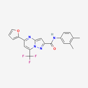 N-(3,4-dimethylphenyl)-5-(furan-2-yl)-7-(trifluoromethyl)pyrazolo[1,5-a]pyrimidine-2-carboxamide