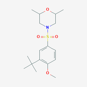 molecular formula C17H27NO4S B345415 4-(3-Tert-butyl-4-methoxybenzenesulfonyl)-2,6-dimethylmorpholine CAS No. 873586-99-3