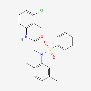 molecular formula C23H23ClN2O3S B3454170 N~1~-(3-chloro-2-methylphenyl)-N~2~-(2,5-dimethylphenyl)-N~2~-(phenylsulfonyl)glycinamide 