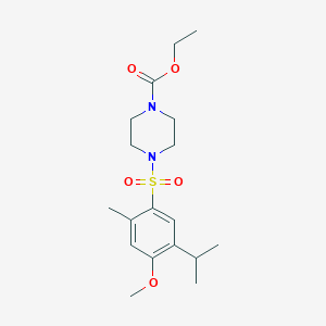 Ethyl 4-[(5-isopropyl-4-methoxy-2-methylphenyl)sulfonyl]-1-piperazinecarboxylate