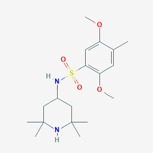 molecular formula C18H30N2O4S B345419 2,5-dimethoxy-4-methyl-N-(2,2,6,6-tetramethyl-4-piperidinyl)benzenesulfonamide CAS No. 873579-28-3