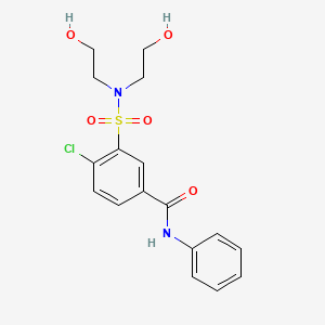 molecular formula C17H19ClN2O5S B3454196 3-[bis(2-hydroxyethyl)sulfamoyl]-4-chloro-N-phenylbenzamide 