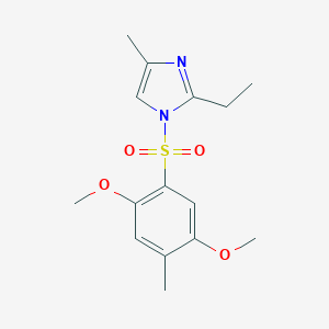 molecular formula C15H20N2O4S B345420 1-[(2,5-dimethoxy-4-methylphenyl)sulfonyl]-2-ethyl-4-methyl-1H-imidazole CAS No. 873579-42-1