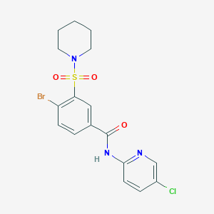 molecular formula C17H17BrClN3O3S B3454203 4-BROMO-N-(5-CHLOROPYRIDIN-2-YL)-3-(PIPERIDINE-1-SULFONYL)BENZAMIDE 