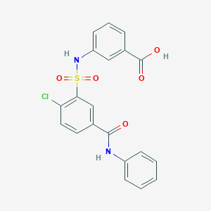 3-({[5-(anilinocarbonyl)-2-chlorophenyl]sulfonyl}amino)benzoic acid