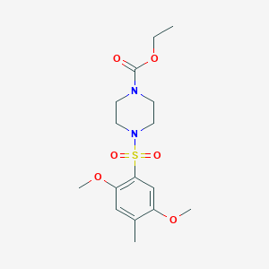 molecular formula C16H24N2O6S B345421 Ethyl 4-[(2,5-dimethoxy-4-methylphenyl)sulfonyl]piperazinecarboxylate CAS No. 873579-43-2