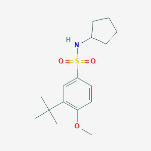 molecular formula C16H25NO3S B345423 3-tert-butyl-N-cyclopentyl-4-methoxybenzenesulfonamide CAS No. 873578-28-0