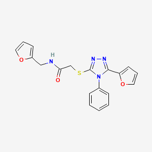 N-(2-furylmethyl)-2-{[5-(2-furyl)-4-phenyl-4H-1,2,4-triazol-3-yl]thio}acetamide