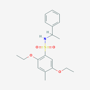 molecular formula C19H25NO4S B345424 [(2,5-Diethoxy-4-methylphenyl)sulfonyl](phenylethyl)amine CAS No. 873578-51-9