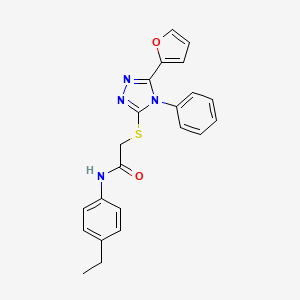 molecular formula C22H20N4O2S B3454242 N-(4-ethylphenyl)-2-{[5-(2-furyl)-4-phenyl-4H-1,2,4-triazol-3-yl]thio}acetamide 