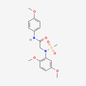 molecular formula C18H22N2O6S B3454276 N~2~-(2,5-dimethoxyphenyl)-N~1~-(4-methoxyphenyl)-N~2~-(methylsulfonyl)glycinamide 