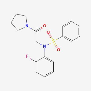 N-(2-fluorophenyl)-N-[2-oxo-2-(1-pyrrolidinyl)ethyl]benzenesulfonamide