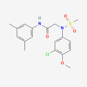 molecular formula C18H21ClN2O4S B3454300 N~2~-(3-Chloro-4-methoxyphenyl)-N-(3,5-dimethylphenyl)-N~2~-(methanesulfonyl)glycinamide CAS No. 6186-42-1