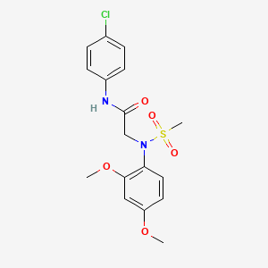 molecular formula C17H19ClN2O5S B3454315 N~1~-(4-chlorophenyl)-N~2~-(2,4-dimethoxyphenyl)-N~2~-(methylsulfonyl)glycinamide 