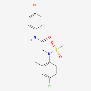 molecular formula C16H16BrClN2O3S B3454329 N~1~-(4-bromophenyl)-N~2~-(4-chloro-2-methylphenyl)-N~2~-(methylsulfonyl)glycinamide 