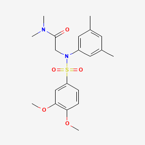 molecular formula C20H26N2O5S B3454335 N~2~-[(3,4-dimethoxyphenyl)sulfonyl]-N~2~-(3,5-dimethylphenyl)-N~1~,N~1~-dimethylglycinamide 