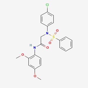 molecular formula C22H21ClN2O5S B3454338 N~2~-(4-chlorophenyl)-N~1~-(2,4-dimethoxyphenyl)-N~2~-(phenylsulfonyl)glycinamide 