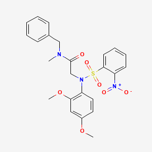 N-benzyl-2-(2,4-dimethoxy-N-(2-nitrophenyl)sulfonylanilino)-N-methylacetamide