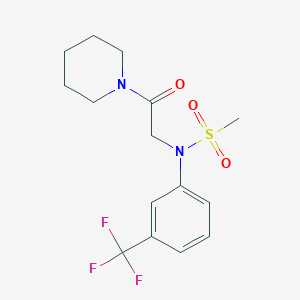 molecular formula C15H19F3N2O3S B3454390 N-[2-oxo-2-(1-piperidinyl)ethyl]-N-[3-(trifluoromethyl)phenyl]methanesulfonamide 